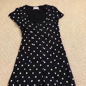 Black and white polka dot dress